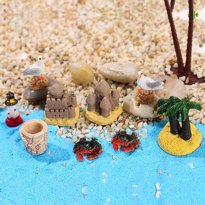 Ocean Beach Style Miniatures Artificial Sunshade Umbella Chair Anchor Micro