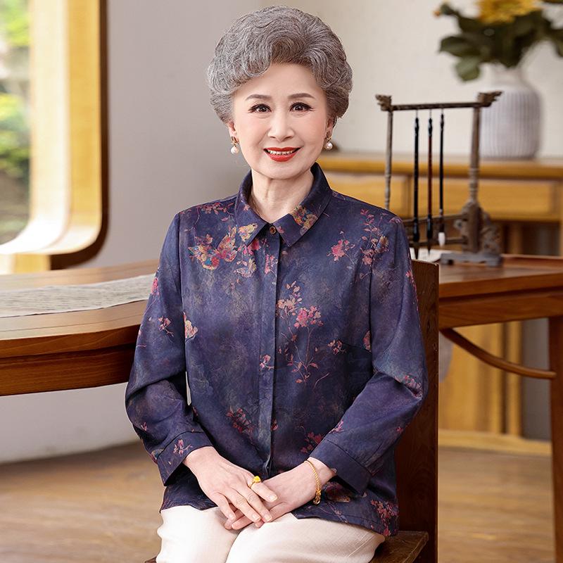 

Elegant Three-Quarter Sleeve Summer Shirt for Elderly Women L (under 100 lbs)