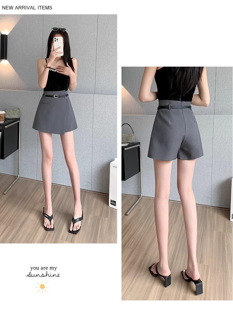 Women's High-Waist White A-Line Culottes Skirt - Spring 2025