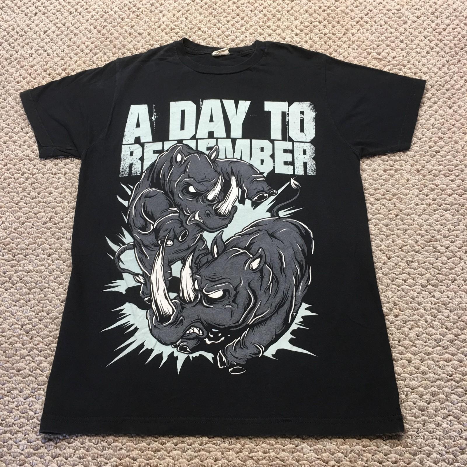 A Day To Remember Shirt Mens Small Black Rhino Graphic Rock Band Tee Music Vtg Unisex T-Shirt XXXL