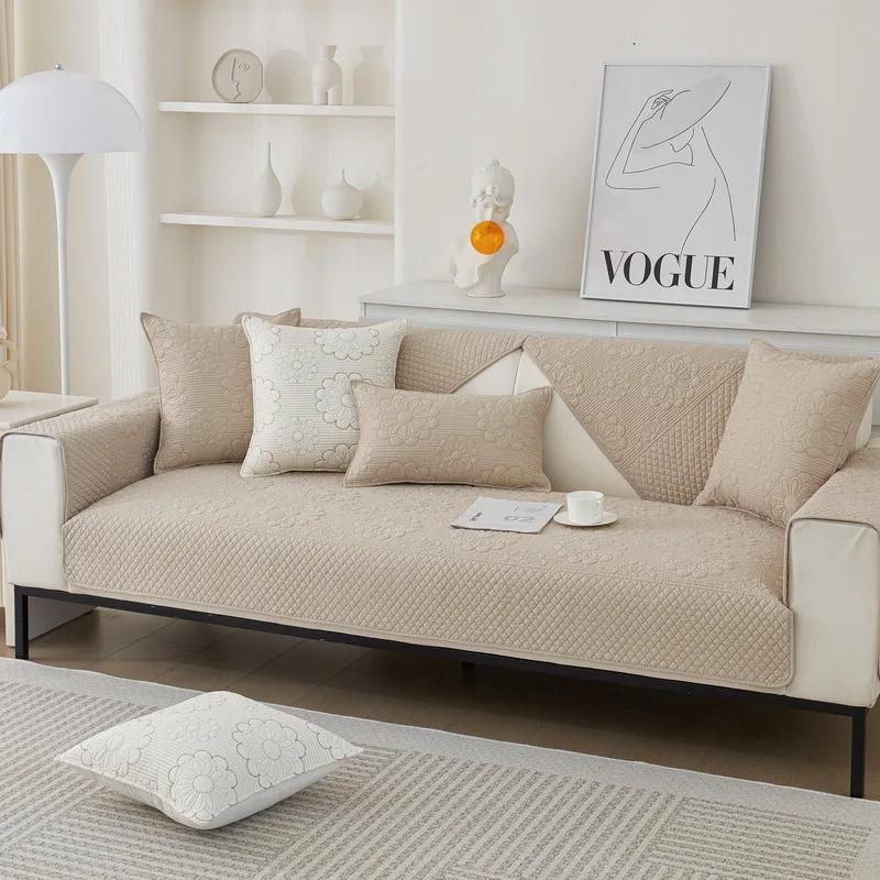 

Подушка для дивана Four Seasons Universal Подушка из хлопка с вышитыми цветами Чехол для дивана из чистой хлопковой ткани Полотенце Simple Modern 70x70cm