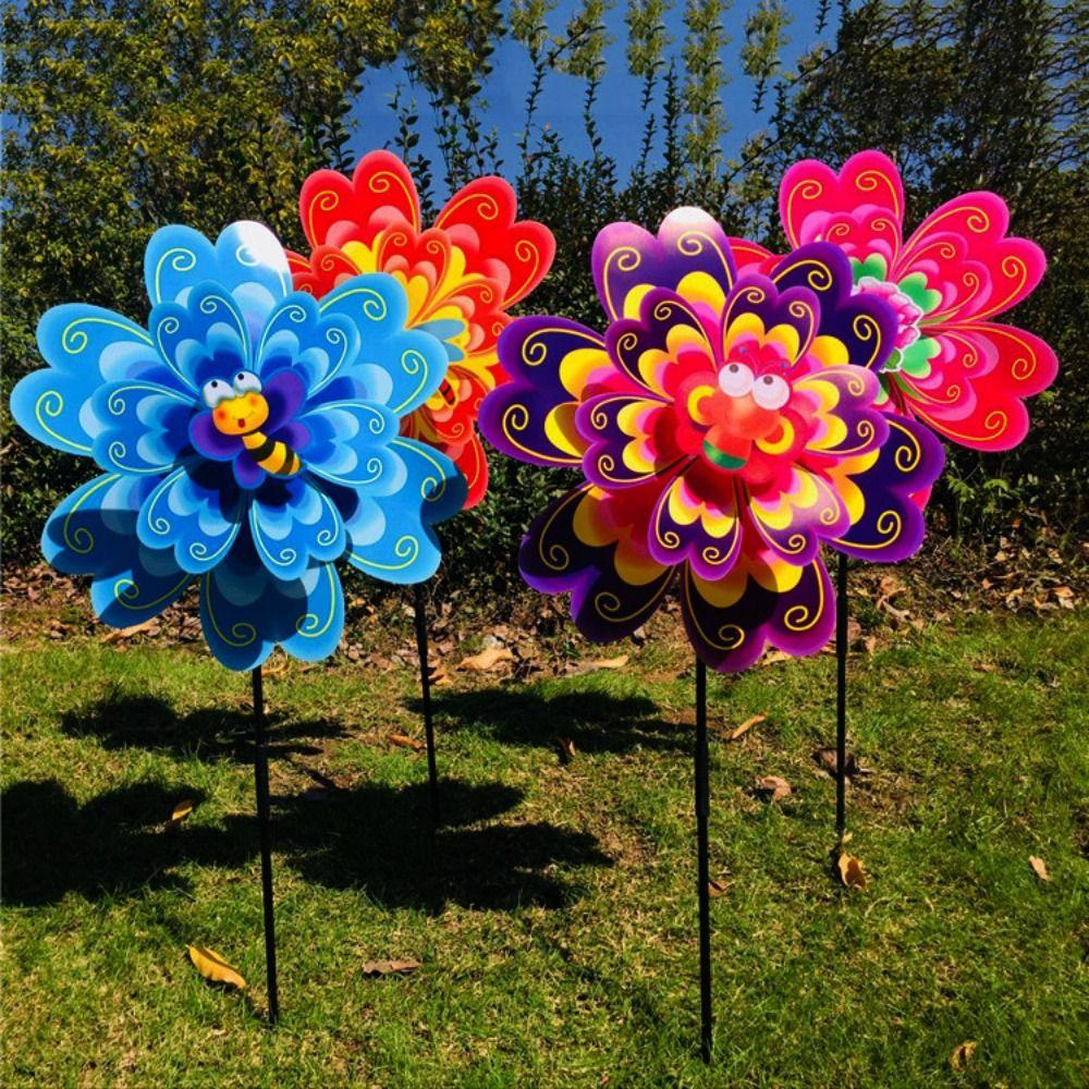 Mehrere Stile Drehender Windspiel Stehende Rasenblumen-Windrad Outdoor-Party Picknick Dekoration
