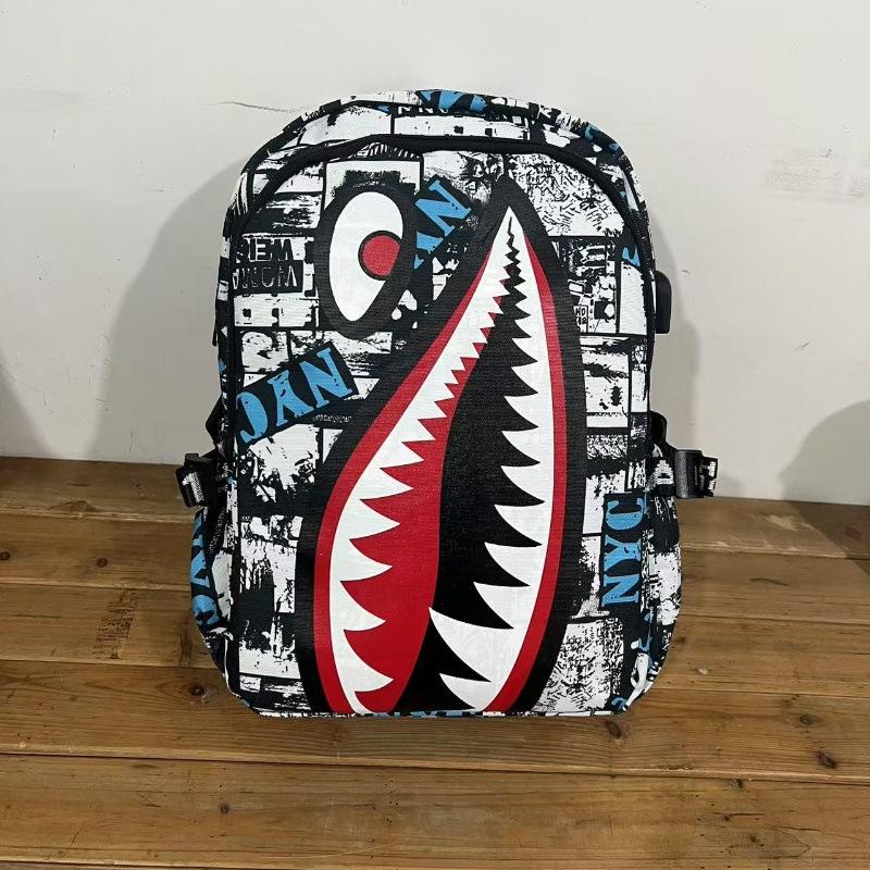 Shark Schoolbag Fashion Student Trend Korean Version of Children's Travel Light Backpack Backpack for Primary School Students Large Capacity