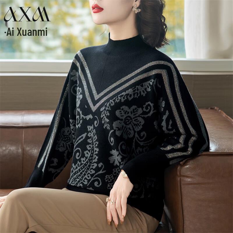 

AIXUANMI Women s Elegant Floral Knit Sweater XL
