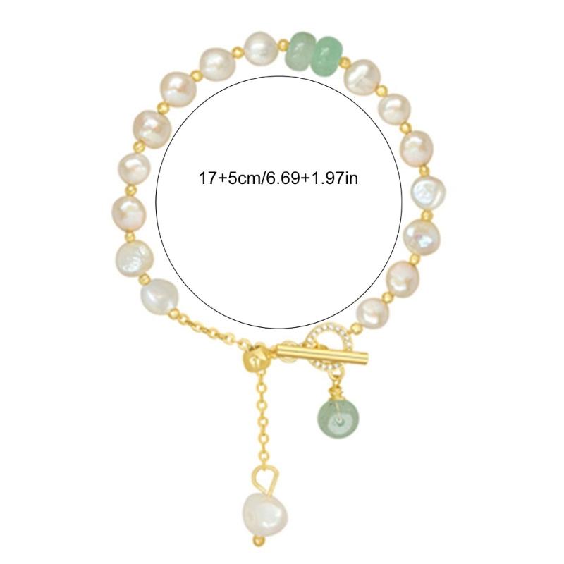Trendy Women Bracelet with Irregular Pearls Crystal Chain Bracelet Delicate Wrist Jewelry for Stylish Occasions Jewelry