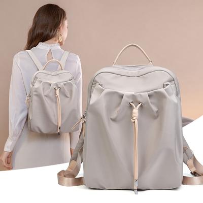 Korean Version of Summer Versatile New Pleated Backpack for Women Simple Large Capacity Oxford Cloth Backpack Travel Bag Trendy