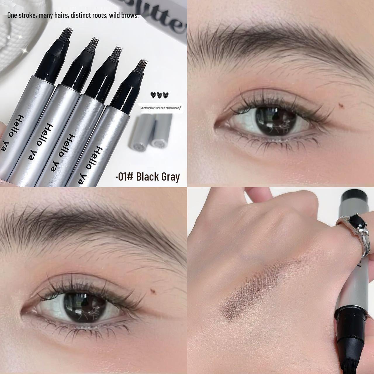 

HelloYa Multi-Head Plush Eyebrow Pencil for Women: Natural, Long-Lasting, Waterproof & Sweatproof, No Smudging, Wild Brows Effect.