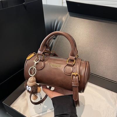 Borsa Piccola Portatile - Borsa Rotonda Moda Retro - Borsa a Tracolla di Alta Gamma e Versatile