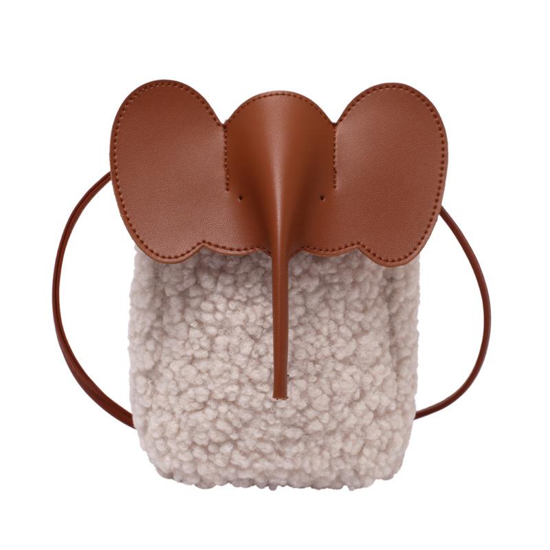 2025 Autumn and Winter New Animal Bag Fashion Japan and Korea Leisure Mini Shoulder Crossbody Granular Wool Lamb Mobile Phone Bag