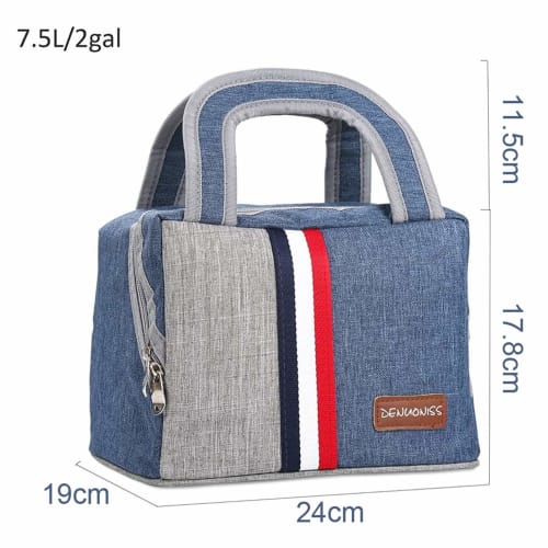 Farway 5L Capacity Insulated Lunch Bag, Water-Repellent Oxford Cloth Tote Bag, Handbag