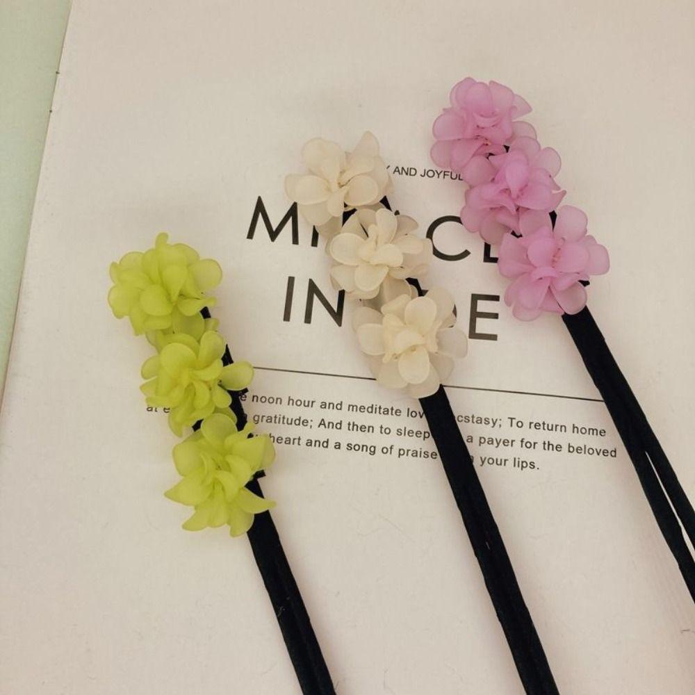 Bun Maker Hair Bun Elegant Hair Curler Hair Rubber Bands Flower Scrunchie  Women