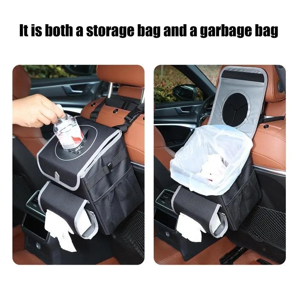 Leakproof Car Garbage Can Foldable Vehicle Waste Management Car Interior Accessories