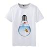 Summer Round Neck 3D Goldfish And Shark Print Top Fashionable Casual Short Sleeved Men's T-shirts