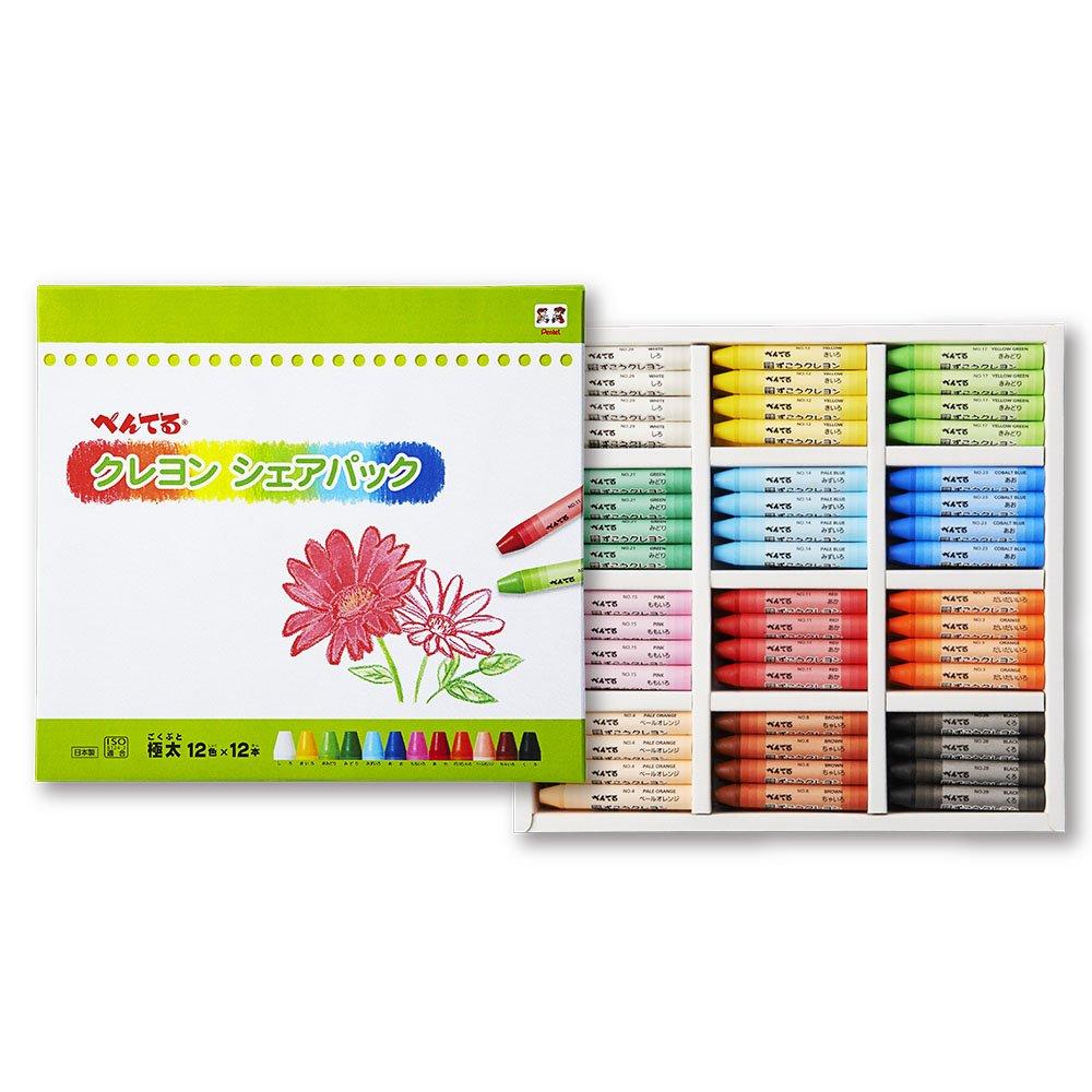 Набор цветных мелков Pentel Share Pack, 12 цветов (12 цветов x 12 палочек) PTCGSP-12