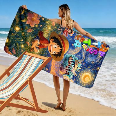 "Cartoon Boy Starry Night Towel" Beach Towel Quick-drying for Travel Outdoor Sports Jogging Beach and Swimming