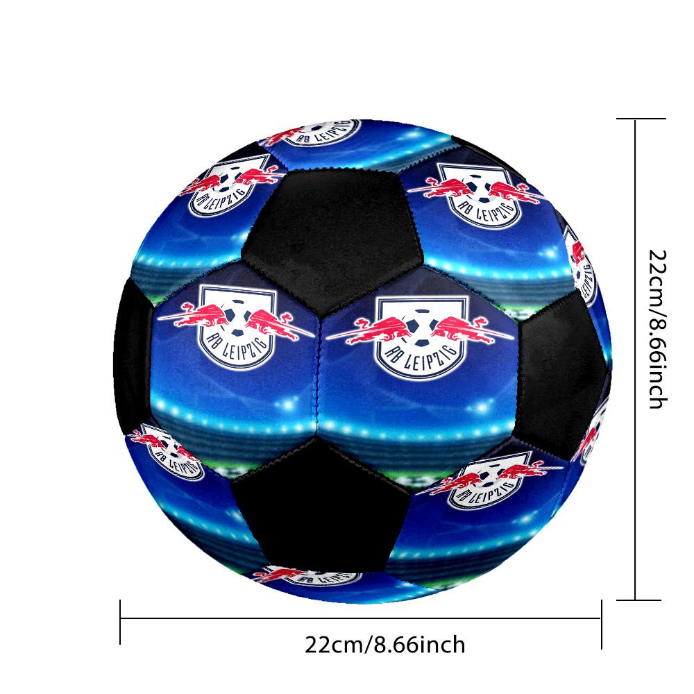 RB Leipzig Indoor Soccer Ball Colorful All Ages Size 5 Machine Stitched PVC Competition Ready Durable High-Bounce