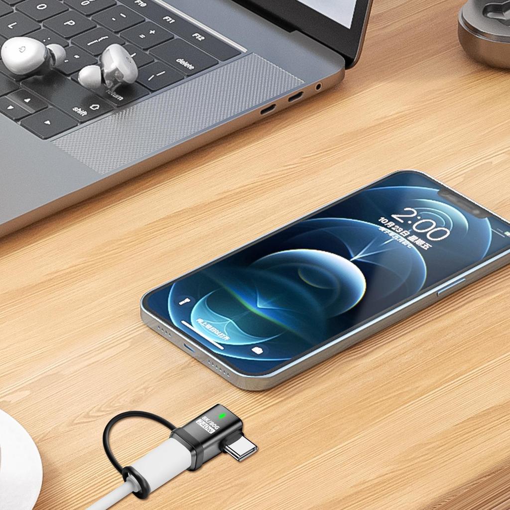 Right Angle USB Adapter USB To Type C Adapter With Anti-Lost Lanyard Cell Phone Connector For Home Offices Tablets Desktops