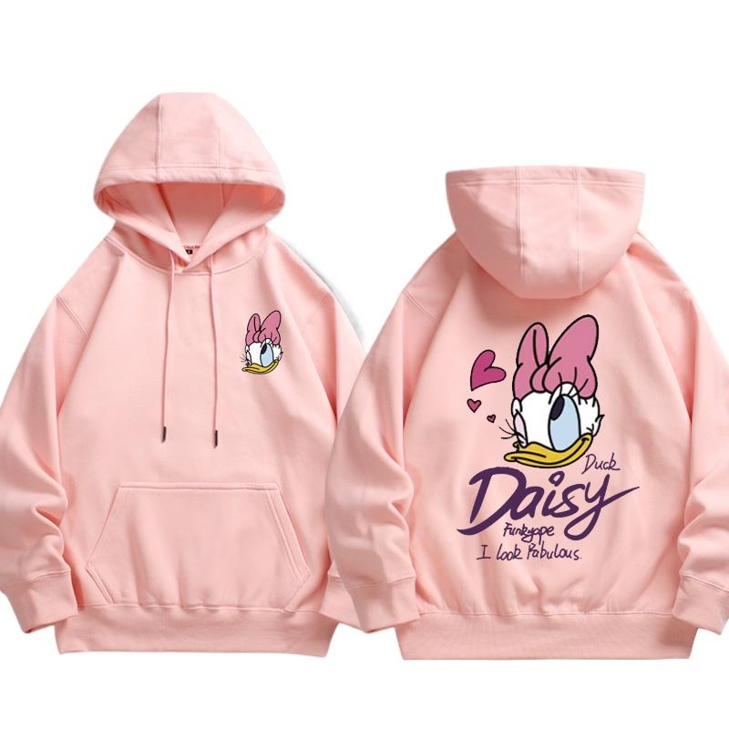 

2025 Американский стиль милый Дональд Дак и Дейзи Дак Мультфильм периферия толстовки для девочек весна и осень родитель ребенок пуловер 140 бежевый