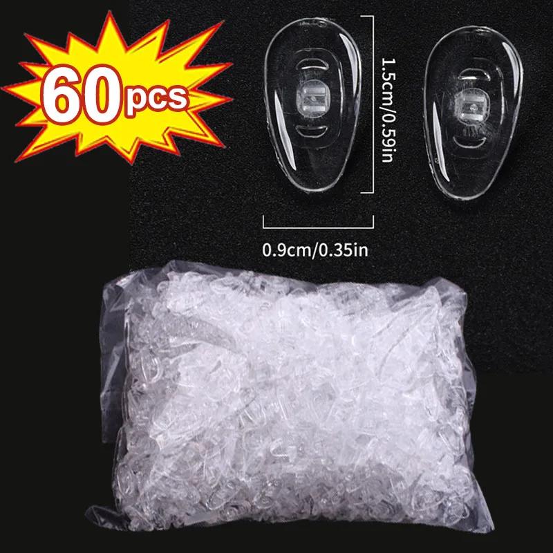 10/100PCS Air Chamber Clear Oval Eyeglass Nose Bracket Silicone Nose Pads Eyewear Anti-drop Sunglasses Glasses Accessories