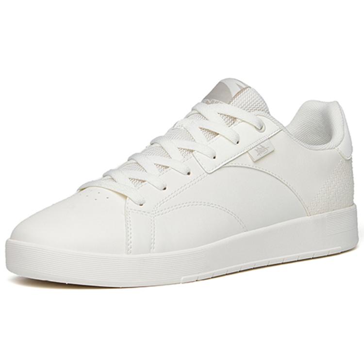 Anta Textile, Synthetic Leather Casual Waterproof And Wear resistant Low top Skateboard Shoes Men's White 112228061-1
