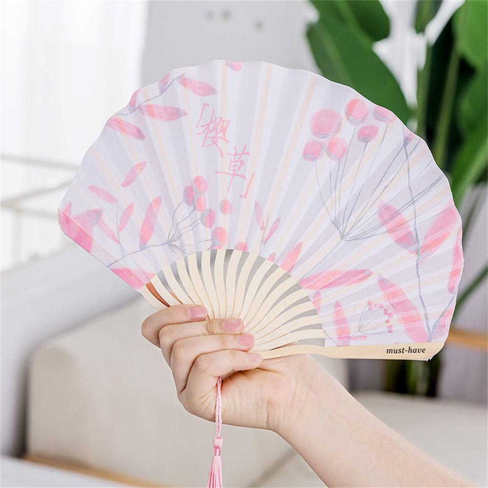 Chinese Style Hand Held Fans Personalized Pattern Silk Bamboo Folding Fans Handheld Wedding Hand Fan Cool Bamboo Flower Fan