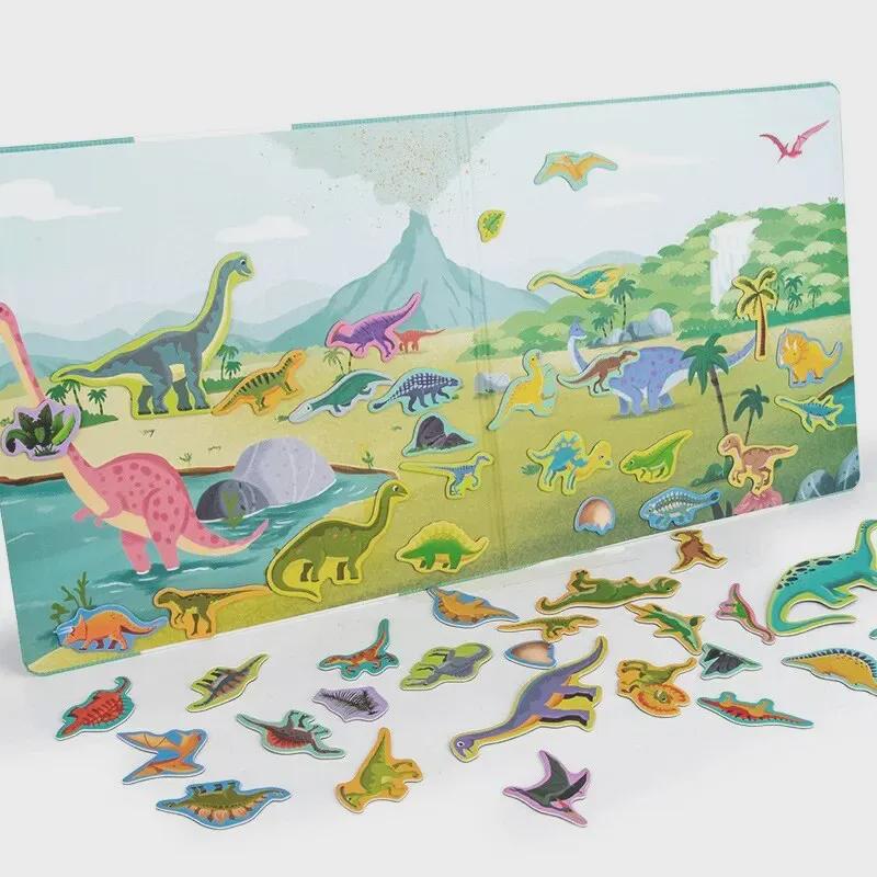 Children's Educational Magnetic Animal & Dinosaur Scene Puzzle Toy
