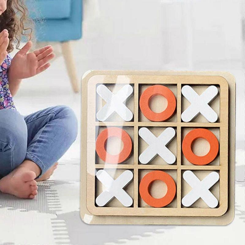 Wooden Board Tic TAC Toe Game Leisure Intelligent XO Table Toy for Children