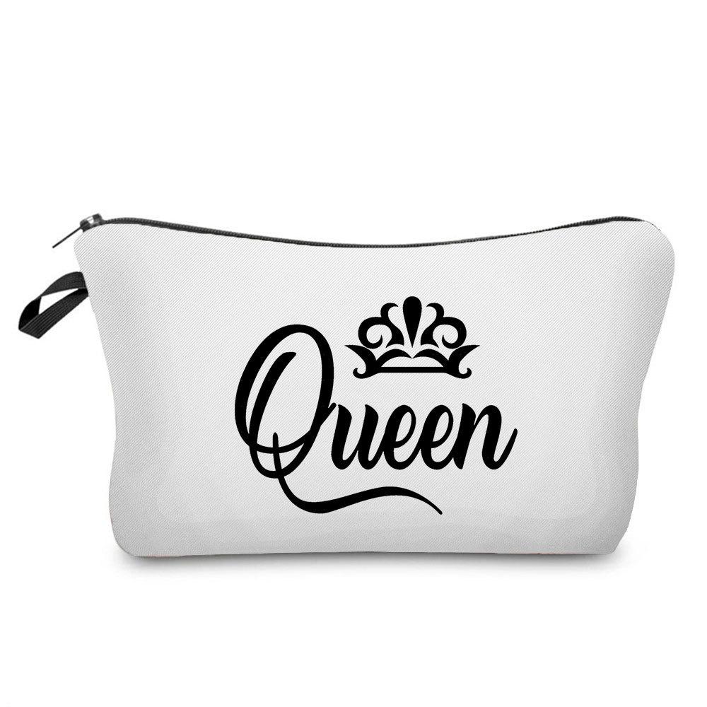 Women English Crown Print Cosmetic Bag Toiletries Organize Travel Storage Case 6767