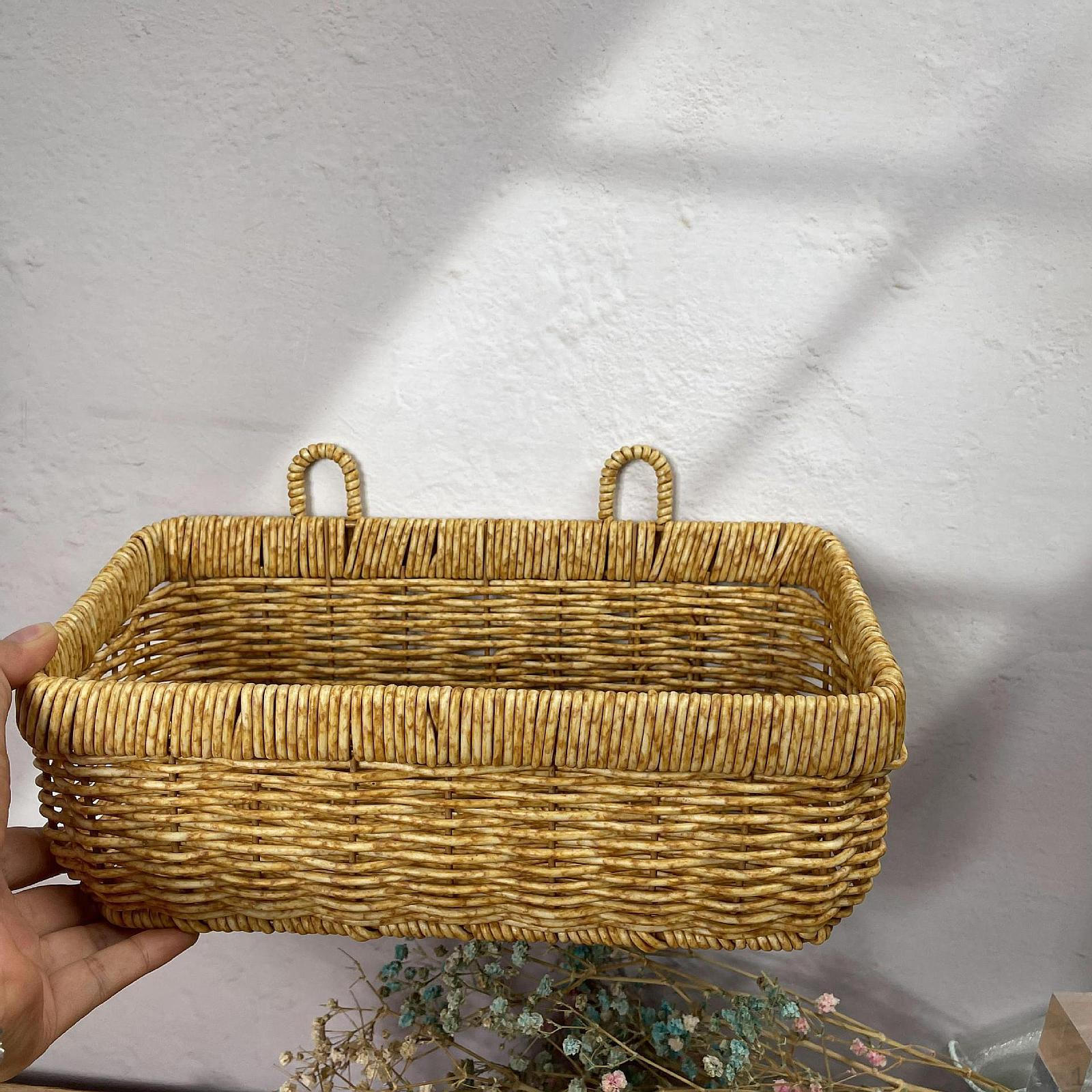 

Подвесная корзина для хранения вещей из искусственного ротанга, многоцелевой контейнер в винтажном стиле для L