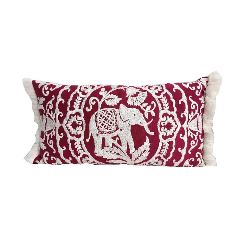 30x60cm Bohemian Embroidered Throw Pillow Cover Living Room Sofa Hand Cushion Waist Cover Bedding Pillowcase Premium Product