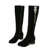 Autumn Winter Heels Women's Boots Side Zippers  Women's Long Boots Thick Heels High Shoes for Women High Heels