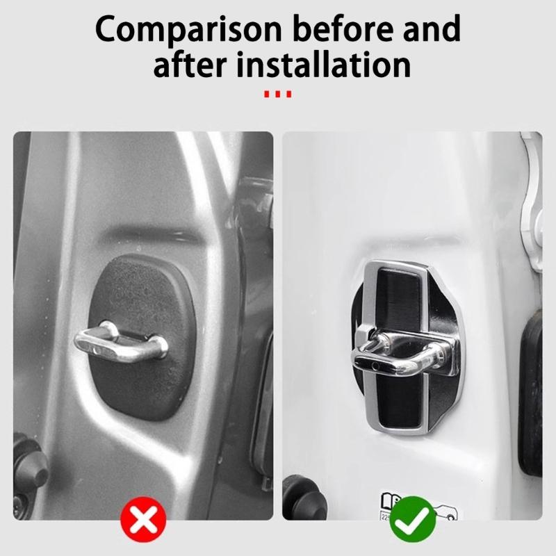 Auto Door Stabilizer Lock Regulator Anti Shake Noise Reducer Latches Stopper Cover for Most Cars Metal Mixture ABS Construction