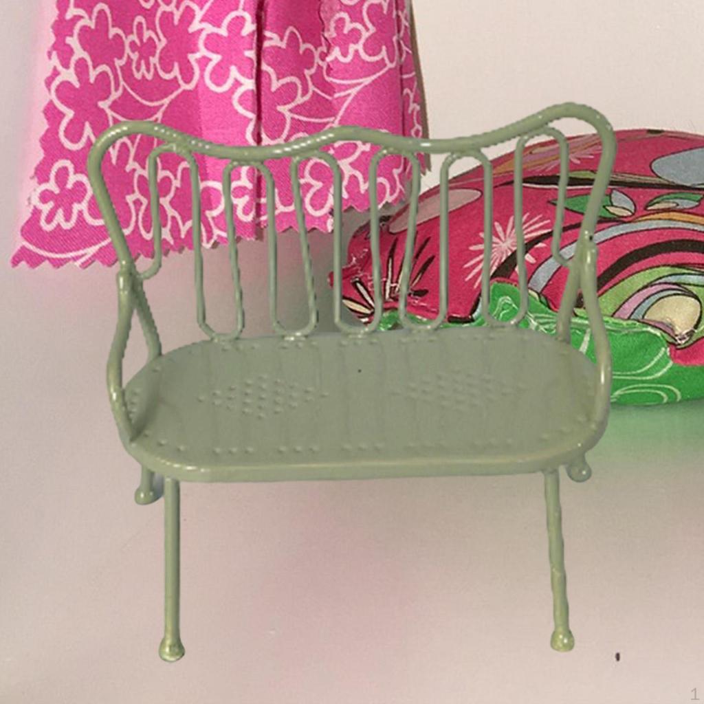 Dollhouse Double Miniature Chair ,Iron Art Children Furniture Doll House Furniture,