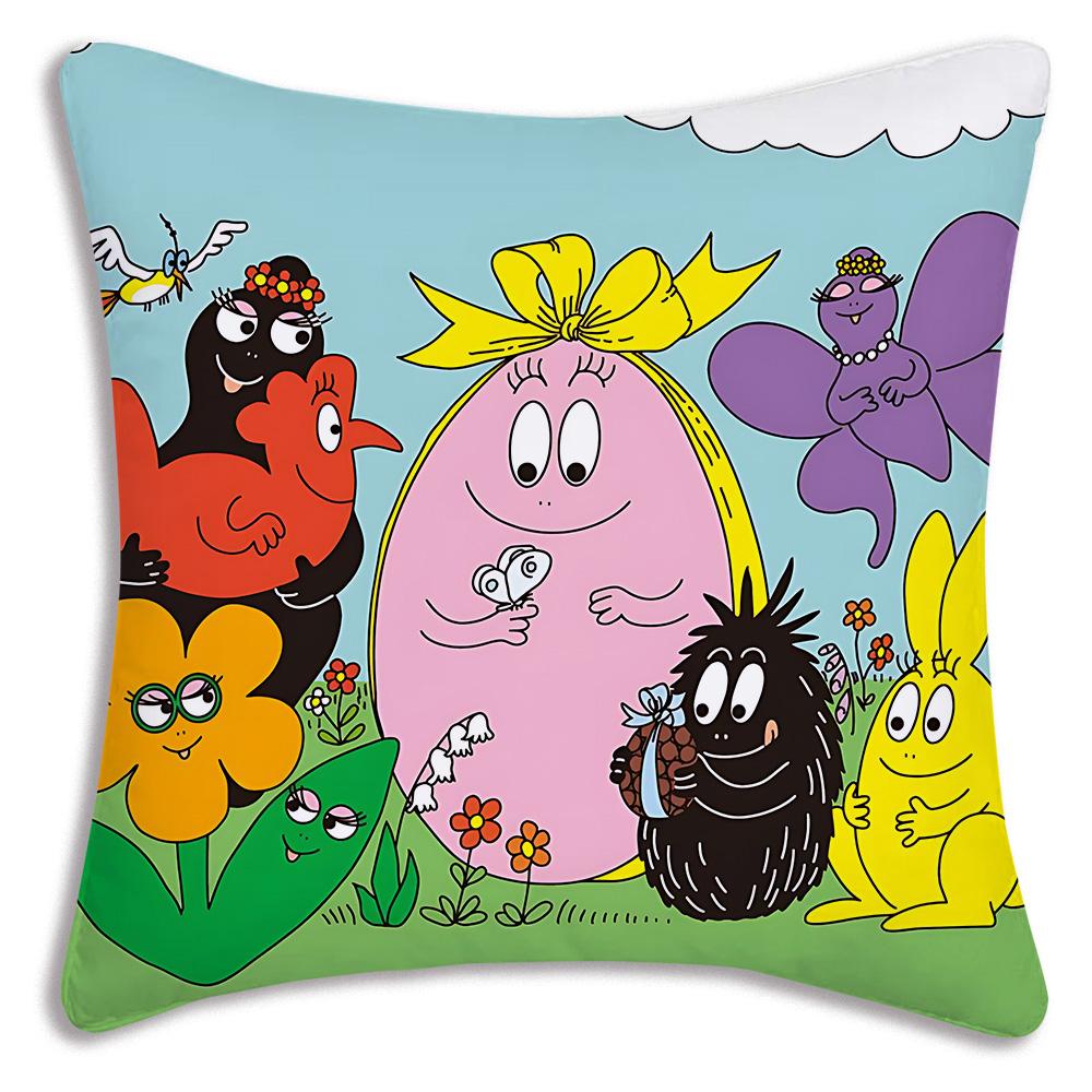 Anime B-Barbapapas Pillow Covers Cartoon Sofa Decorative Home Double-sided Printing Short Plush Cute Cushion Cover
