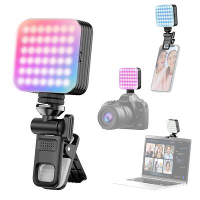 Mini RGB Fill Light LED Video Light 2500K-9000K Dimmable 8 Scene Lighting Effects Video Conference