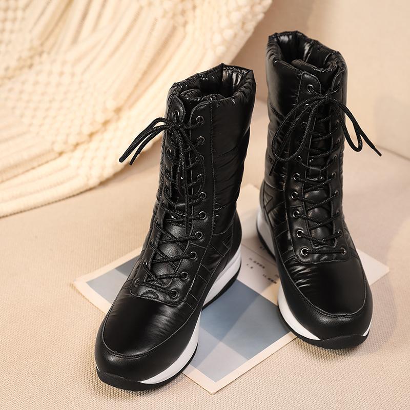 Dámské sněhule zimní teplé a pohodlné protiskluzové boty s dlouhým vlasem velká velikost ležérní bavlněné boty