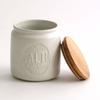 SALIU Canister, Made In Japan | Storage Container | Ceramic | Teak | Wooden Lid | 420ml | Gift | Interior (SALIU White)