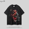 Oversized Streetwear Graphic Tee Men Women - Washed Cotton Long Sleeve Short Crewneck T-Shirt