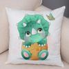 Cute Cartoon Dinosaurs Decorative Throw Pillow Pattern Cushion Cover Suitable For Sofa Bedroom Car Pillow Cover