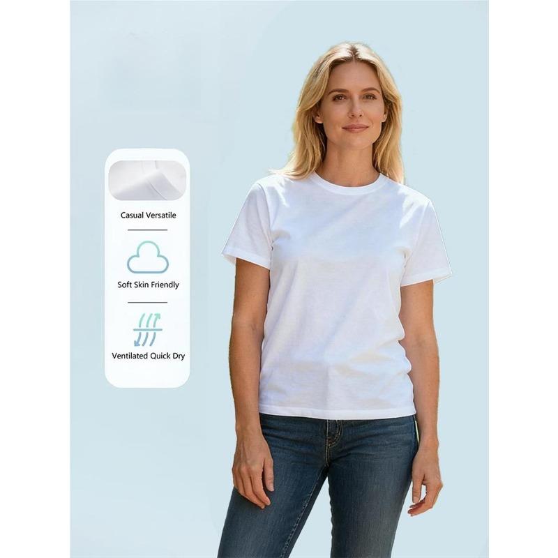 European Size Women's White Short Sleeve T-Shirt, Leopard Heart Graphic, Loose Fit Crew Neck, Lightweight Stretch Casual Summer Top