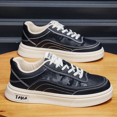 Fashionable Men's Shoes New Sports Casual Shoes Black Board Shoes Versatile Fashion White Shoes Soft Sole Wear-resistant Running Shoes