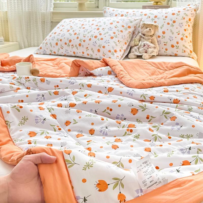 Jieliya Fantasy Floral Trail Washed Cotton Summer Quilt