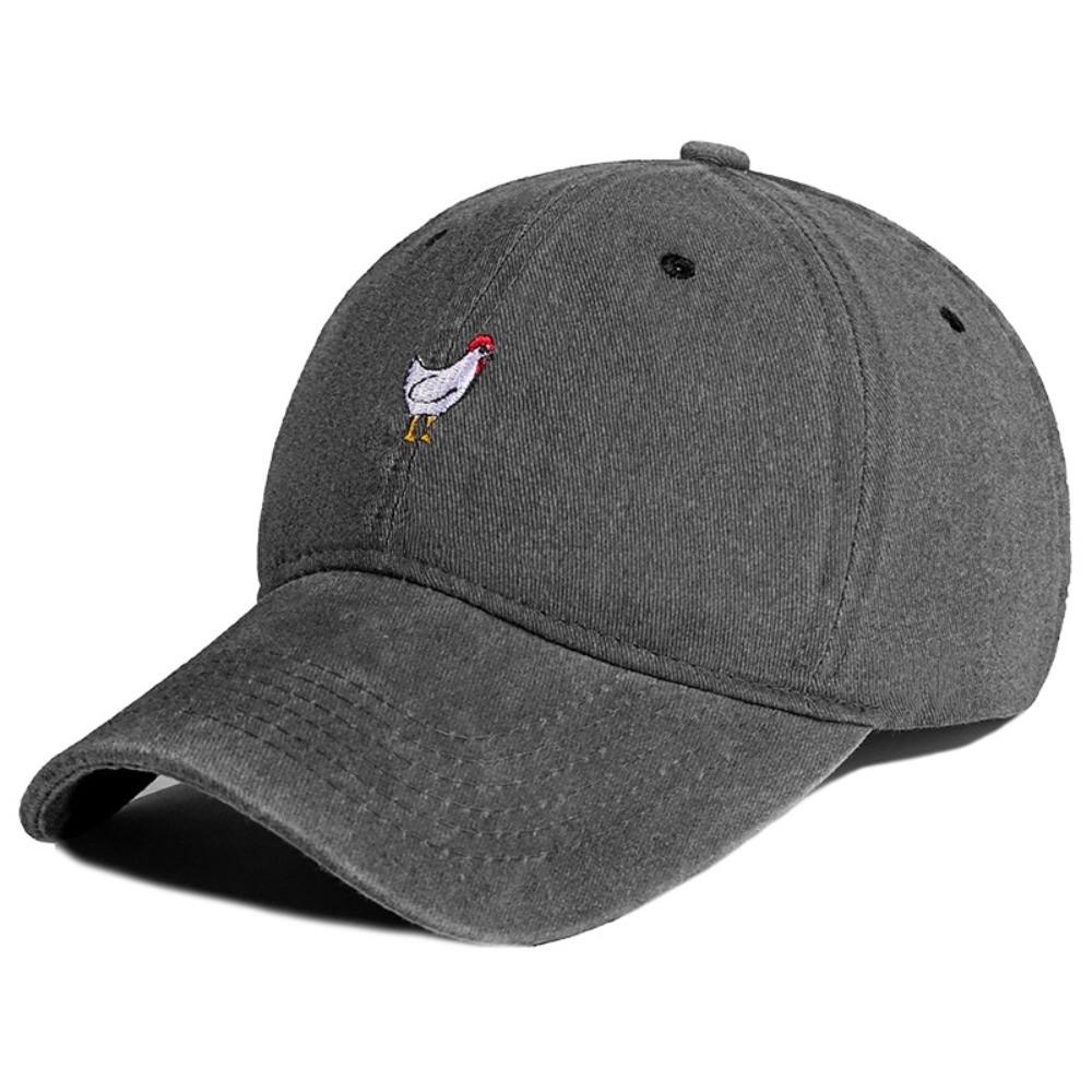 Chicken Patterned Embroidery Baseball Cap Cartoon Baseball Hats Retro Casquette  For Man Women