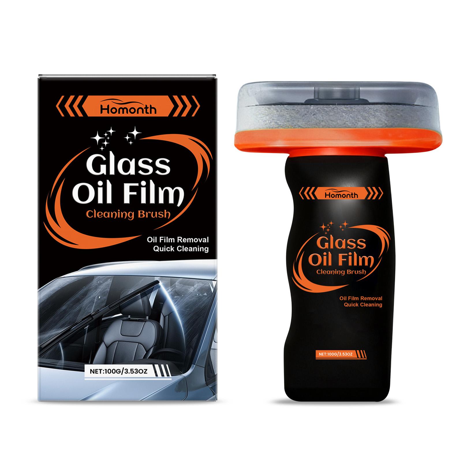 

Car Glass Oil Film Cleaning Brush with Microfiber Head Removes Water Stains Grease for Windshield Mirror Easy Use Tool