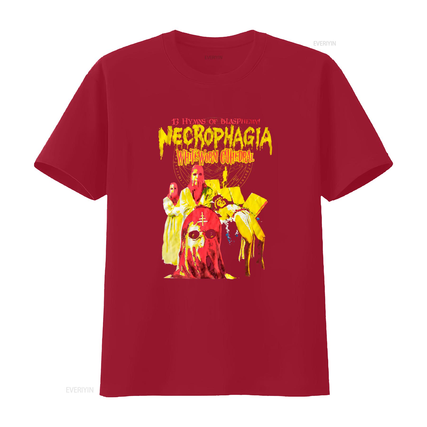 

NECROPHAGIA Белый Червь Собор Смертельный Метал Трэш Винтажная Черная Футболка 13 Гимнов Богохульства Дизайн винтажная Постиранная S