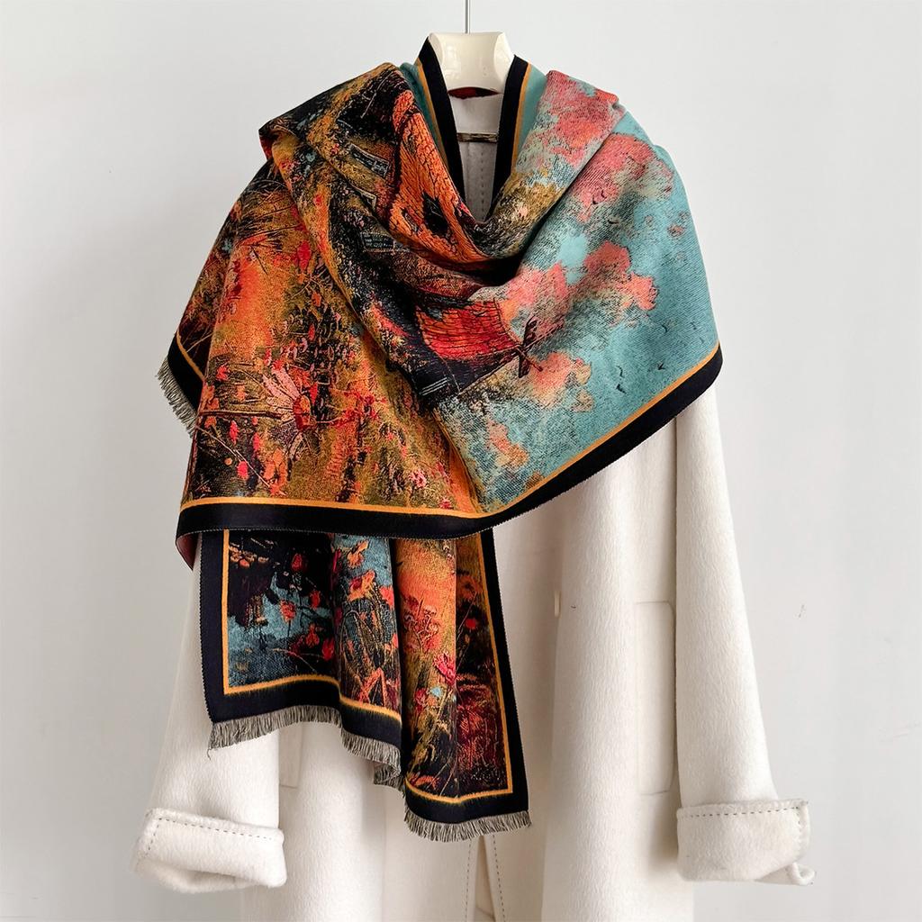 Winter Thickened Warm Shawl Cashmere And Versatile Variety Of Windproof And Cold-Proof Scarf Neck Protection Scarves