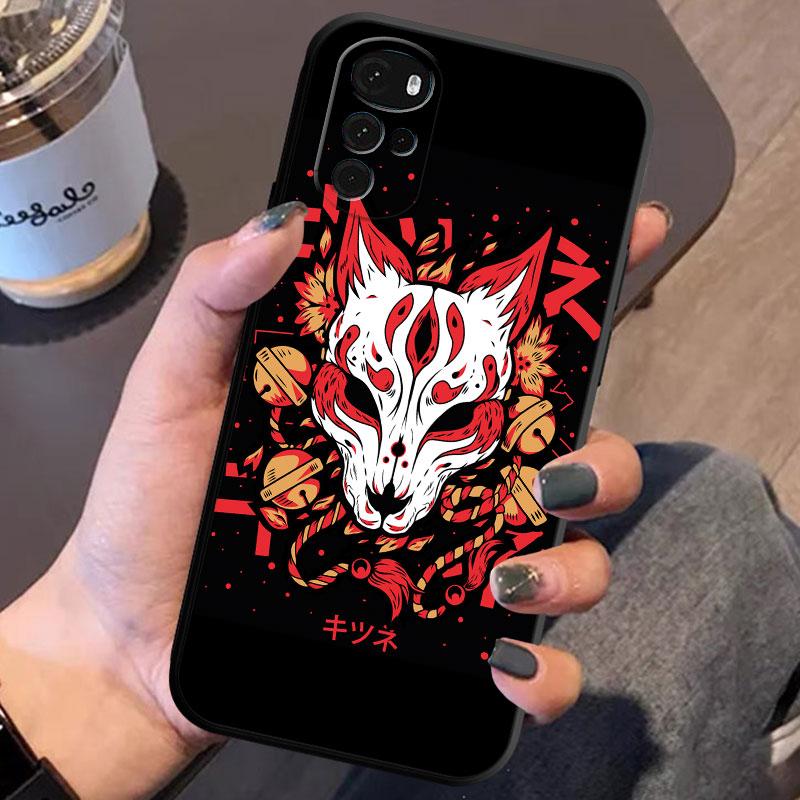 Samurai Oni Mask Case for Motorola Moto G60 G9 Power Lite G31 G32 G200 G52 G72 G50 G30 G51 G71 5G G22 Cover TPU Soft