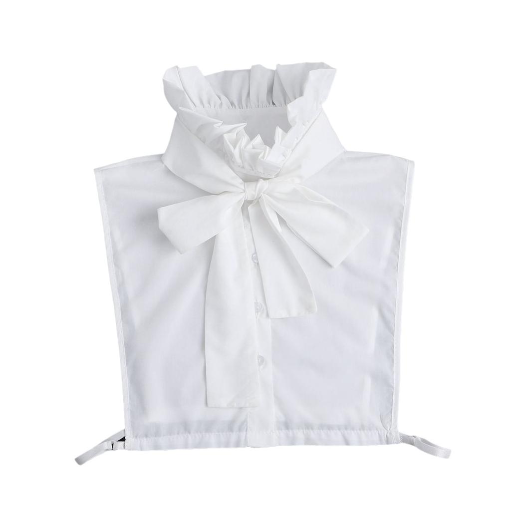 Womens Stand Ruffles Fake Collar Female Removable Sweater Tops Neckwear Autumn Detachable Half-Shirt Neck False Collar Decor
