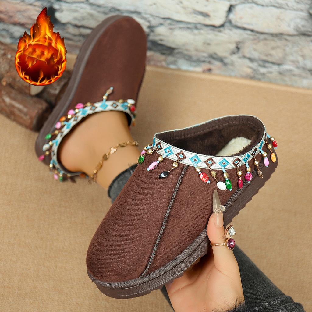 Fashion Platform Fluffy Slippers Women House Flats Fashion Slippers Plush Winter Designer Shoes Ladies Large Size Home Slides Women