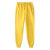 Men'S Laced Sports Casual Lined Pure Color Long Pants For Autumn And Winter